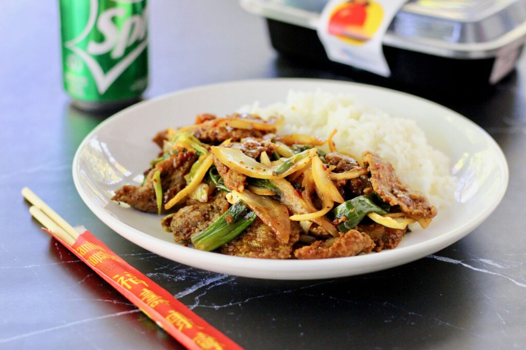 Mongolian Beef and Spring Onions