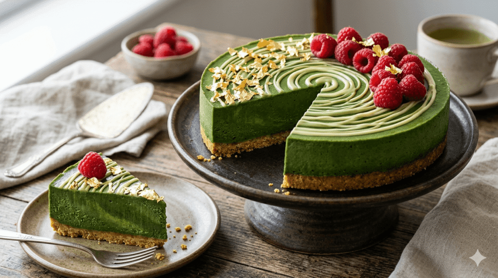 Vegan Matcha Cheesecake